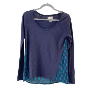 Lucky Brand Peter Dunham Long Sleeve Tee Women’s‎ XS Tunic Top Boho Coachella LB